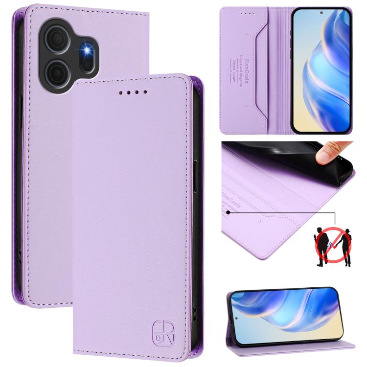 RC01 Dual-Folded Magnetic Suction RFID Leather Phone Case, For TCL K70 Power 4G / K70 4G, For TCL NxtPaper 70 Pro 5G, For TCL K33 5G / K32 5G, For TCL 60 NxtPaper, For TCL 605 / 60 SE, For TCL 50 5G / XE Nxtpaper 5G / XE 5G