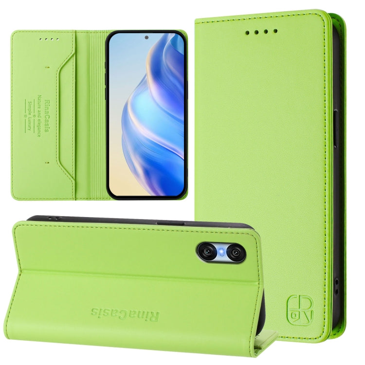 RC01 Dual-Folded Magnetic Suction RFID Leather Phone Case, For Sony Xperia 1 VIII, For Sony Xperia 10 VI 2024, For Sony Xperia 1 VI 2024, For Sony Xperia 5 VI 2024, For Sony Xperia 5 V, For Sony Xperia 1 V 2023