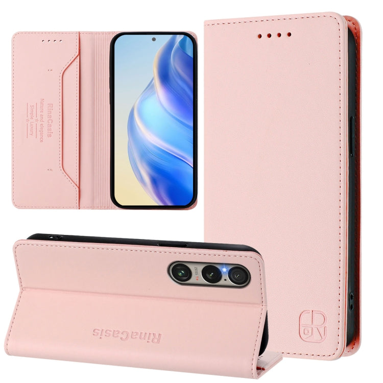 RC01 Dual-Folded Magnetic Suction RFID Leather Phone Case, For Sony Xperia 1 VIII, For Sony Xperia 10 VI 2024, For Sony Xperia 1 VI 2024, For Sony Xperia 5 VI 2024, For Sony Xperia 5 V, For Sony Xperia 1 V 2023