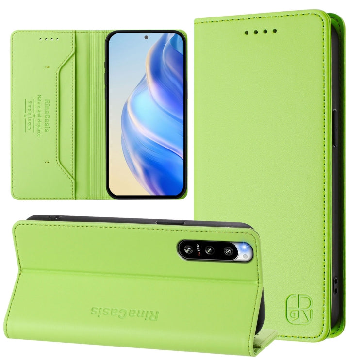 RC01 Dual-Folded Magnetic Suction RFID Leather Phone Case, For Sony Xperia 10 V 2023, For Sony Xperia 5 IV, For Sony Xperia 10 IV