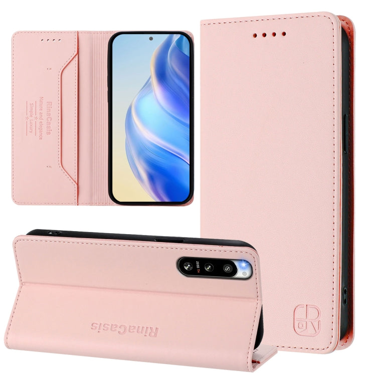 RC01 Dual-Folded Magnetic Suction RFID Leather Phone Case, For Sony Xperia 10 V 2023, For Sony Xperia 5 IV, For Sony Xperia 10 IV