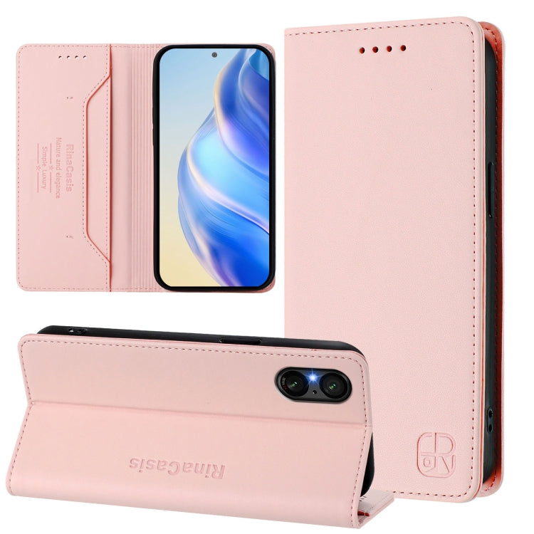 RC01 Dual-Folded Magnetic Suction RFID Leather Phone Case, For Sony Xperia 1 VIII, For Sony Xperia 10 VI 2024, For Sony Xperia 1 VI 2024, For Sony Xperia 5 VI 2024, For Sony Xperia 5 V, For Sony Xperia 1 V 2023