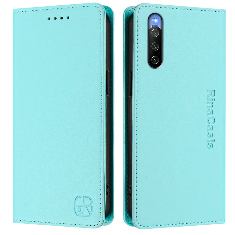 RC01 Dual-Folded Magnetic Suction RFID Leather Phone Case, For Sony Xperia 10 V 2023, For Sony Xperia 5 IV, For Sony Xperia 10 IV