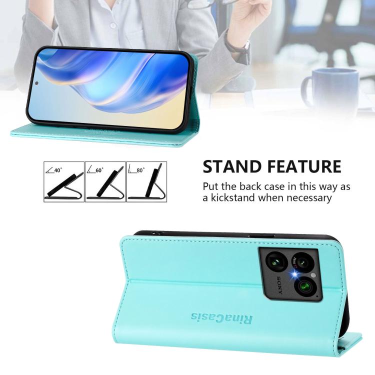 RC01 Dual-Folded Magnetic Suction RFID Leather Phone Case, For Sony Xperia 1 VIII, For Sony Xperia 10 VI 2024, For Sony Xperia 1 VI 2024, For Sony Xperia 5 VI 2024, For Sony Xperia 5 V, For Sony Xperia 1 V 2023
