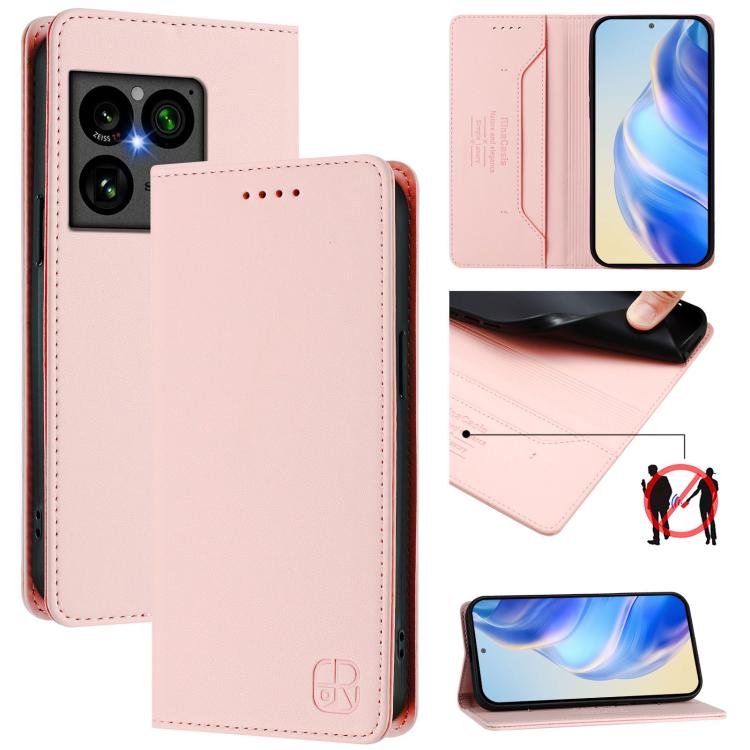 RC01 Dual-Folded Magnetic Suction RFID Leather Phone Case, For Sony Xperia 1 VIII, For Sony Xperia 10 VI 2024, For Sony Xperia 1 VI 2024, For Sony Xperia 5 VI 2024, For Sony Xperia 5 V, For Sony Xperia 1 V 2023