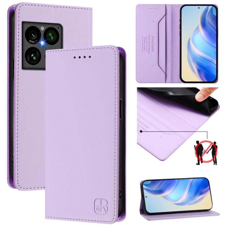 RC01 Dual-Folded Magnetic Suction RFID Leather Phone Case, For Sony Xperia 1 VIII, For Sony Xperia 10 VI 2024, For Sony Xperia 1 VI 2024, For Sony Xperia 5 VI 2024, For Sony Xperia 5 V, For Sony Xperia 1 V 2023
