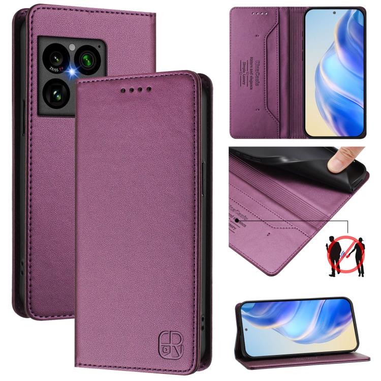 RC01 Dual-Folded Magnetic Suction RFID Leather Phone Case, For Sony Xperia 1 VIII, For Sony Xperia 10 VI 2024, For Sony Xperia 1 VI 2024, For Sony Xperia 5 VI 2024, For Sony Xperia 5 V, For Sony Xperia 1 V 2023