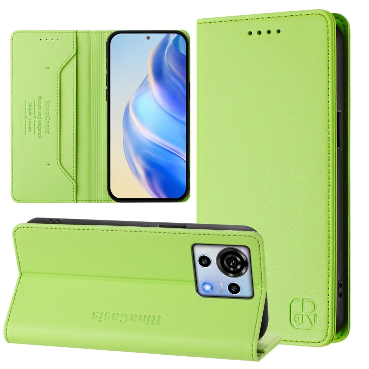 RC01 Dual-Folded Magnetic Suction RFID Leather Phone Case, For ZTE Blade A73 4G, For ZTE Blade V50 Vita, For ZTE Blade A53 / A53+, For ZTE Blade A53 Pro, For ZTE Blade V40s, For ZTE Blade A52