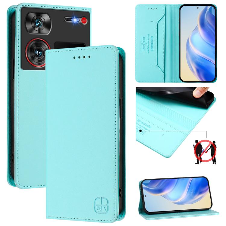 RC01 Dual-Folded Magnetic Suction RFID Leather Phone Case, For ZTE Blade A75 5G / Nubia Focus 5G, For ZTE Blade A75 4G, For ZTE Blade A35 / A55, For ZTE Blade V60 4G / Axon 60 4G, For ZTE Nubia Z60 Ultra, For ZTE Blade A73 5G