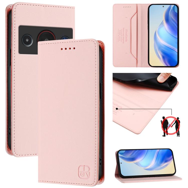 RC01 Dual-Folded Magnetic Suction RFID Leather Phone Case, For ZTE nubia Neo 5 5G, For ZTE nubia Neo 5 GT 5G, For ZTE Nubia P7 Pro / Optus X Value 5G, For ZTE Nubia P9 Pro / Optus X Pro 2 5G, For ZTE nubia RedMagic 11 Air                               ...