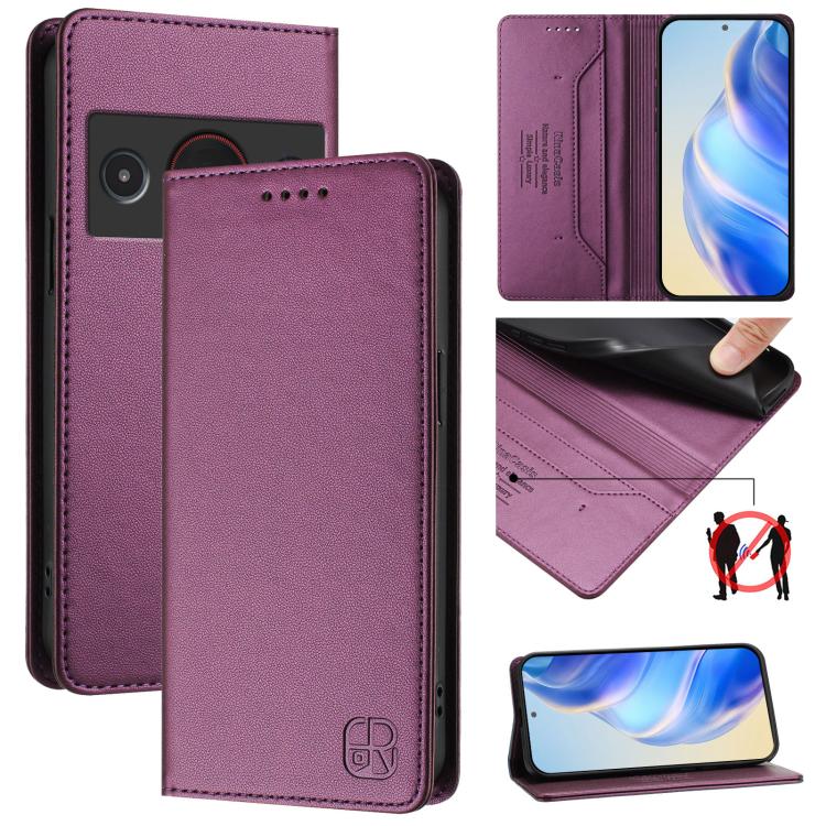 RC01 Dual-Folded Magnetic Suction RFID Leather Phone Case, For ZTE nubia Neo 5 5G, For ZTE nubia Neo 5 GT 5G, For ZTE Nubia P7 Pro / Optus X Value 5G, For ZTE Nubia P9 Pro / Optus X Pro 2 5G, For ZTE nubia RedMagic 11 Air                               ...