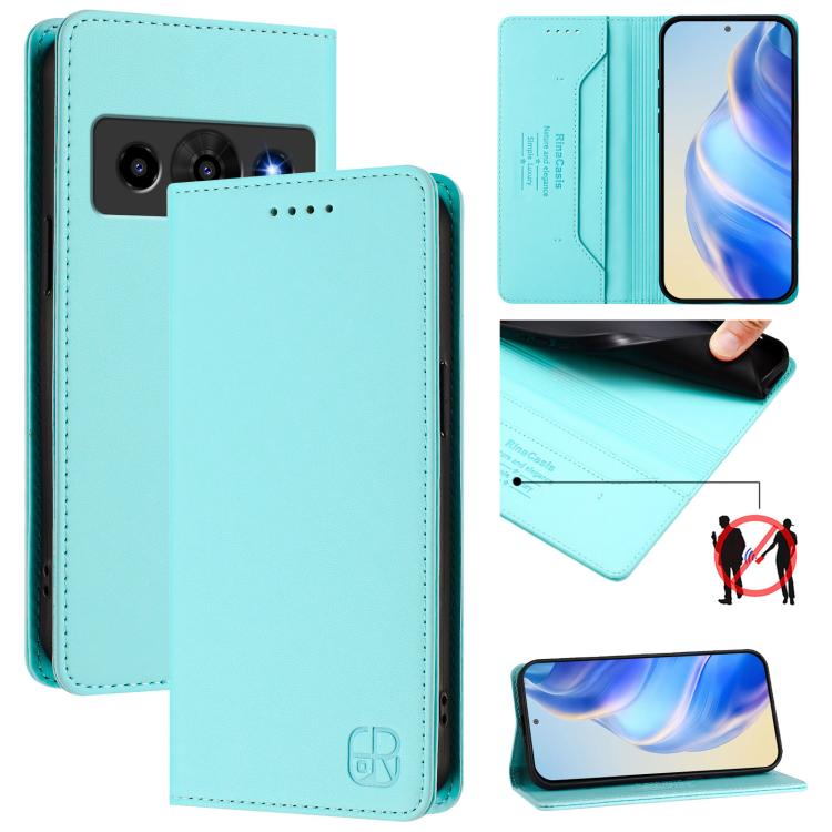 RC01 Dual-Folded Magnetic Suction RFID Leather Phone Case, For ZTE nubia Neo 5 5G, For ZTE nubia Neo 5 GT 5G, For ZTE Nubia P7 Pro / Optus X Value 5G, For ZTE Nubia P9 Pro / Optus X Pro 2 5G, For ZTE nubia RedMagic 11 Air                               ...
