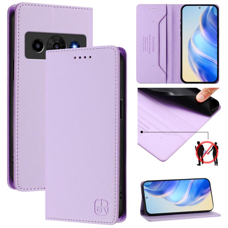 RC01 Dual-Folded Magnetic Suction RFID Leather Phone Case, For ZTE nubia Neo 5 5G, For ZTE nubia Neo 5 GT 5G, For ZTE Nubia P7 Pro / Optus X Value 5G, For ZTE Nubia P9 Pro / Optus X Pro 2 5G, For ZTE nubia RedMagic 11 Air                               ...