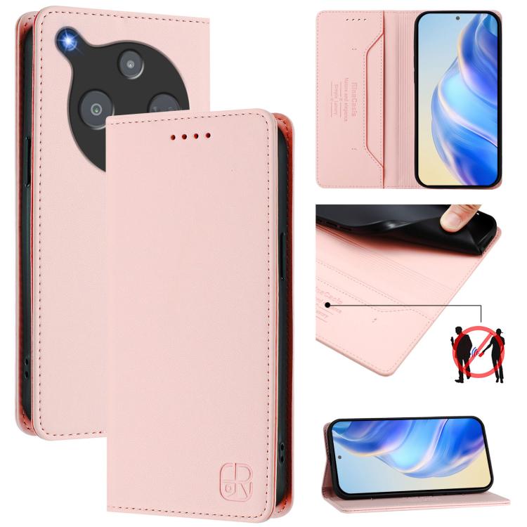 RC01 Dual-Folded Magnetic Suction RFID Leather Phone Case, For ZTE nubia Neo 5 5G, For ZTE nubia Neo 5 GT 5G, For ZTE Nubia P7 Pro / Optus X Value 5G, For ZTE Nubia P9 Pro / Optus X Pro 2 5G, For ZTE nubia RedMagic 11 Air                               ...
