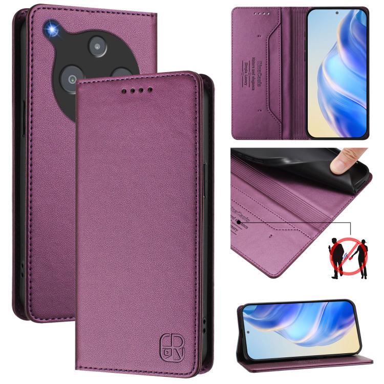 RC01 Dual-Folded Magnetic Suction RFID Leather Phone Case, For ZTE nubia Neo 5 5G, For ZTE nubia Neo 5 GT 5G, For ZTE Nubia P7 Pro / Optus X Value 5G, For ZTE Nubia P9 Pro / Optus X Pro 2 5G, For ZTE nubia RedMagic 11 Air                               ...