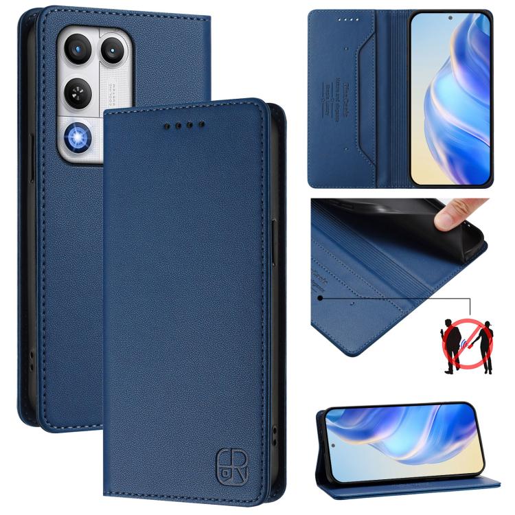 RC01 Dual-Folded Magnetic Suction RFID Leather Phone Case, For ZTE nubia Neo 5 5G, For ZTE nubia Neo 5 GT 5G, For ZTE Nubia P7 Pro / Optus X Value 5G, For ZTE Nubia P9 Pro / Optus X Pro 2 5G, For ZTE nubia RedMagic 11 Air                               ...