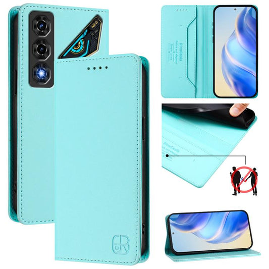 RC01 Dual-Folded Magnetic Suction RFID Leather Phone Case, For ZTE nubia Neo 5 5G, For ZTE nubia Neo 5 GT 5G, For ZTE Nubia P7 Pro / Optus X Value 5G, For ZTE Nubia P9 Pro / Optus X Pro 2 5G, For ZTE nubia RedMagic 11 Air