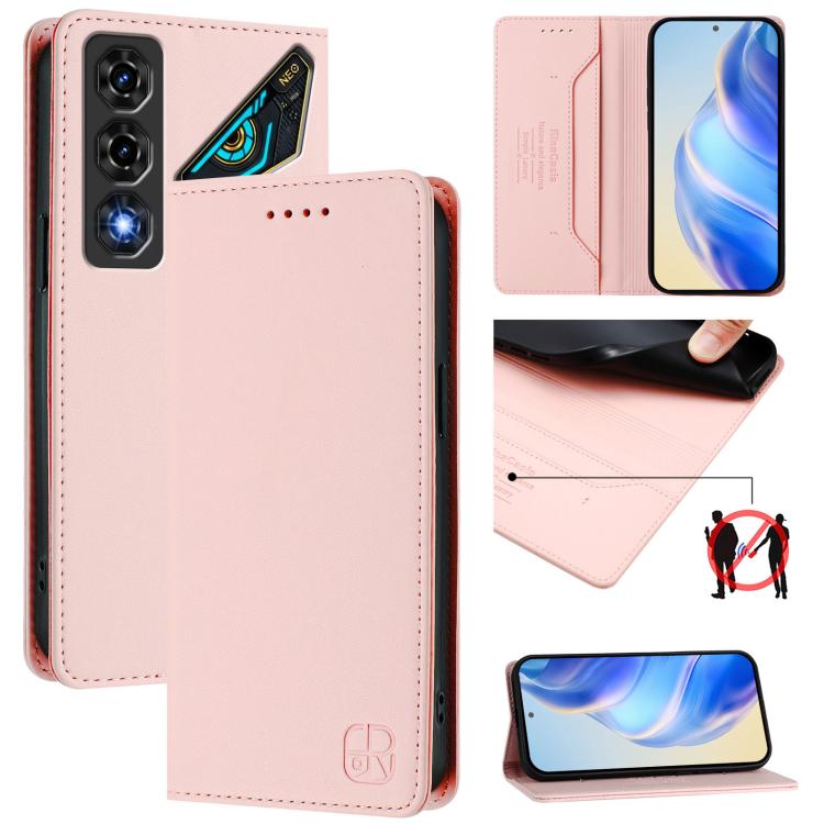 RC01 Dual-Folded Magnetic Suction RFID Leather Phone Case, For ZTE nubia Neo 5 5G, For ZTE nubia Neo 5 GT 5G, For ZTE Nubia P7 Pro / Optus X Value 5G, For ZTE Nubia P9 Pro / Optus X Pro 2 5G, For ZTE nubia RedMagic 11 Air                               ...