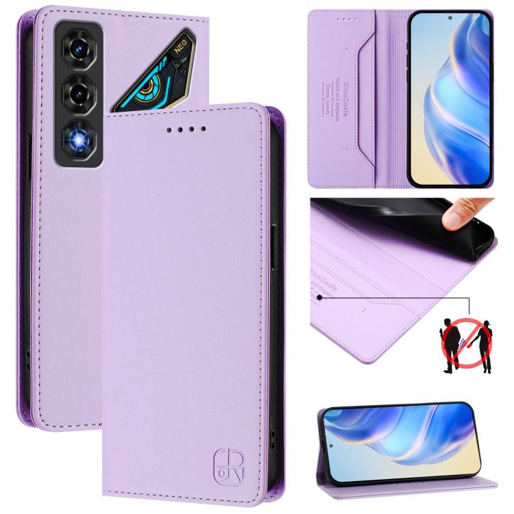 RC01 Dual-Folded Magnetic Suction RFID Leather Phone Case, For ZTE nubia Neo 5 5G, For ZTE nubia Neo 5 GT 5G, For ZTE Nubia P7 Pro / Optus X Value 5G, For ZTE Nubia P9 Pro / Optus X Pro 2 5G, For ZTE nubia RedMagic 11 Air                               ...