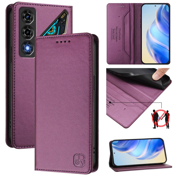 RC01 Dual-Folded Magnetic Suction RFID Leather Phone Case, For ZTE nubia Neo 5 5G, For ZTE nubia Neo 5 GT 5G, For ZTE Nubia P7 Pro / Optus X Value 5G, For ZTE Nubia P9 Pro / Optus X Pro 2 5G, For ZTE nubia RedMagic 11 Air                               ...