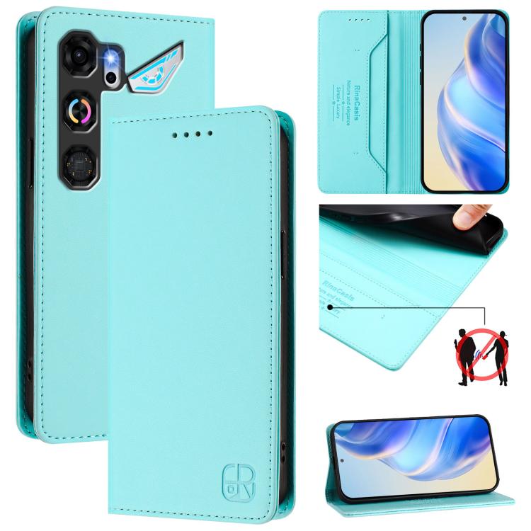 RC01 Dual-Folded Magnetic Suction RFID Leather Phone Case, For ZTE nubia Neo 5 5G, For ZTE nubia Neo 5 GT 5G, For ZTE Nubia P7 Pro / Optus X Value 5G, For ZTE Nubia P9 Pro / Optus X Pro 2 5G, For ZTE nubia RedMagic 11 Air                               ...