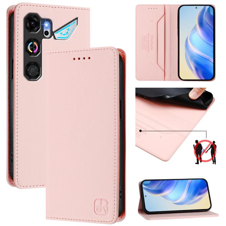 RC01 Dual-Folded Magnetic Suction RFID Leather Phone Case, For ZTE nubia Neo 5 5G, For ZTE nubia Neo 5 GT 5G, For ZTE Nubia P7 Pro / Optus X Value 5G, For ZTE Nubia P9 Pro / Optus X Pro 2 5G, For ZTE nubia RedMagic 11 Air                               ...