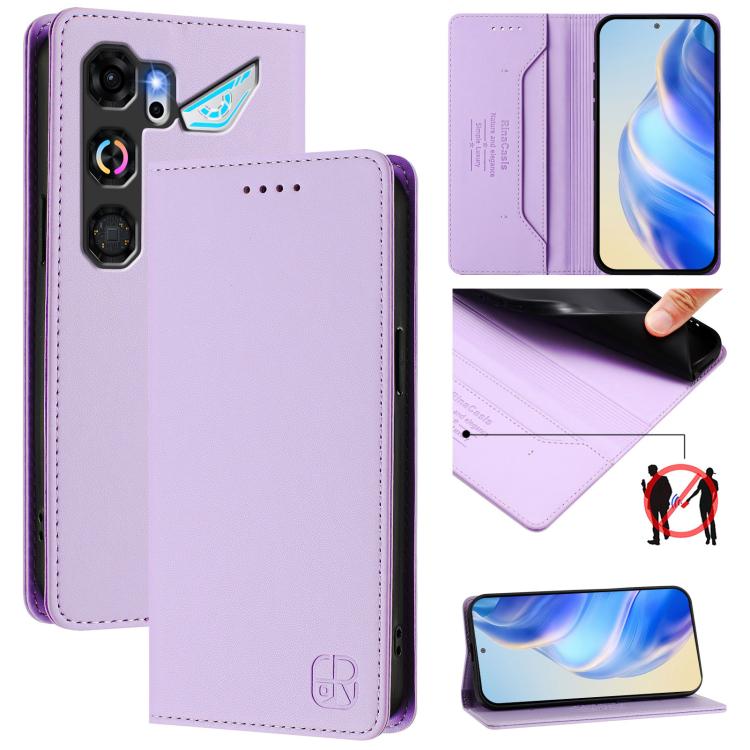 RC01 Dual-Folded Magnetic Suction RFID Leather Phone Case, For ZTE nubia Neo 5 5G, For ZTE nubia Neo 5 GT 5G, For ZTE Nubia P7 Pro / Optus X Value 5G, For ZTE Nubia P9 Pro / Optus X Pro 2 5G, For ZTE nubia RedMagic 11 Air                               ...