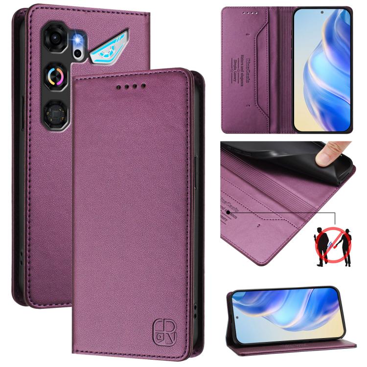 RC01 Dual-Folded Magnetic Suction RFID Leather Phone Case, For ZTE nubia Neo 5 5G, For ZTE nubia Neo 5 GT 5G, For ZTE Nubia P7 Pro / Optus X Value 5G, For ZTE Nubia P9 Pro / Optus X Pro 2 5G, For ZTE nubia RedMagic 11 Air                               ...