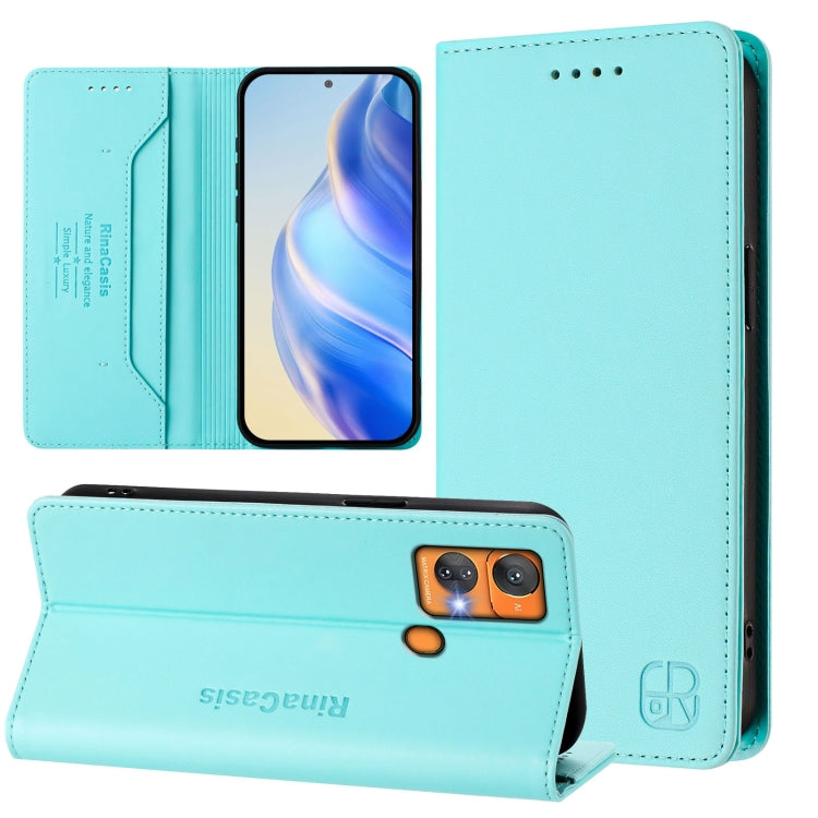 RC01 Dual-Folded Magnetic Suction RFID Leather Phone Case, For Oukitel C38, For Oukitel C35, For Oukitel C33