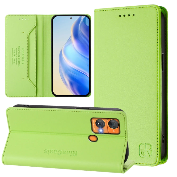 RC01 Dual-Folded Magnetic Suction RFID Leather Phone Case, For Oukitel C38, For Oukitel C35, For Oukitel C33