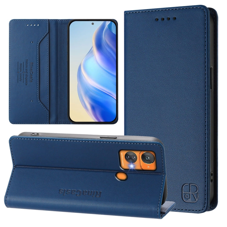 RC01 Dual-Folded Magnetic Suction RFID Leather Phone Case, For Oukitel C38, For Oukitel C35, For Oukitel C33