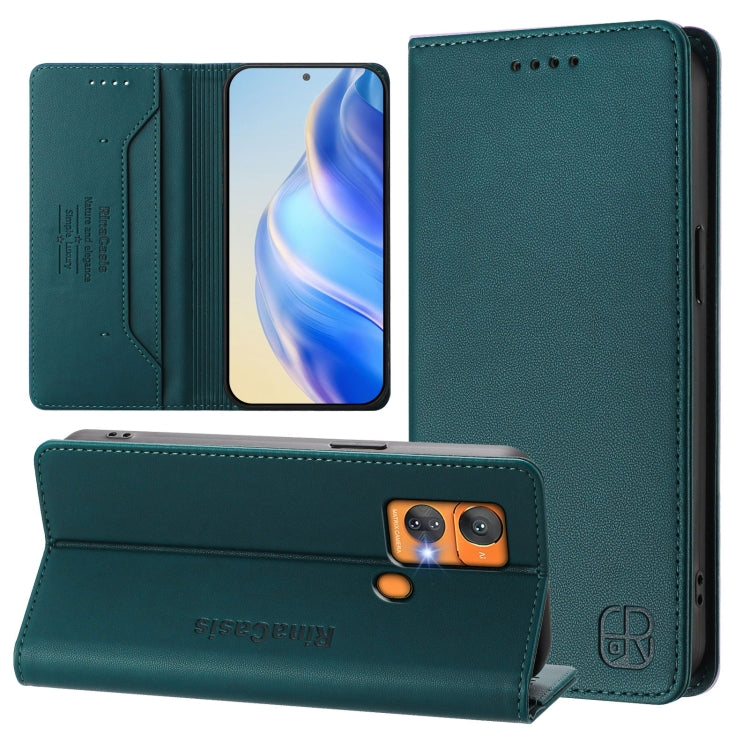 RC01 Dual-Folded Magnetic Suction RFID Leather Phone Case, For Oukitel C38, For Oukitel C35, For Oukitel C33