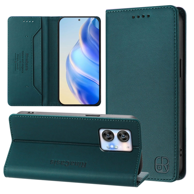 RC01 Dual-Folded Magnetic Suction RFID Leather Phone Case, For Oukitel C38, For Oukitel C35, For Oukitel C33