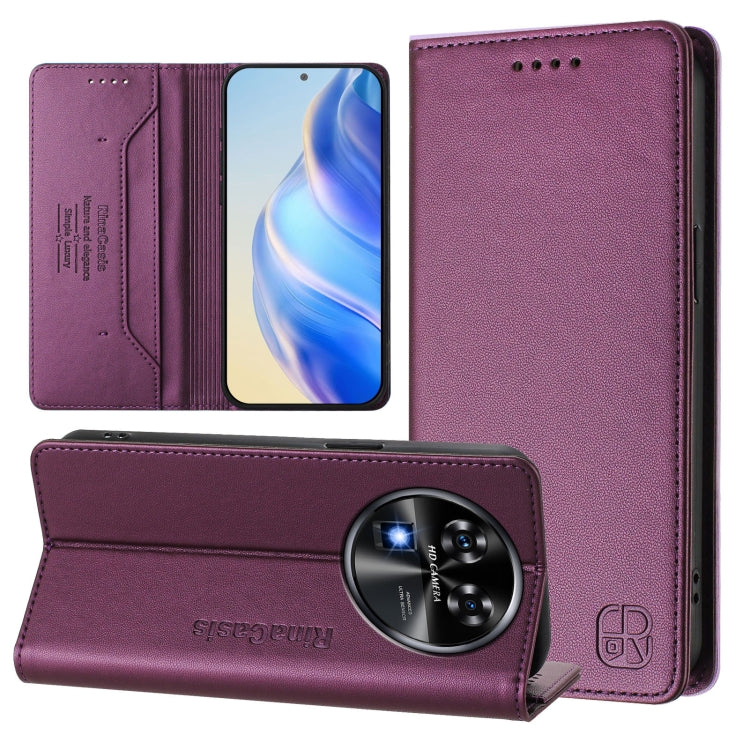 RC01 Dual-Folded Magnetic Suction RFID Leather Phone Case, For Oukitel C59 / C59 Pro, For Oukitel C57 / C57S / C57 Pro, For Oukitel C53, For Oukitel C50, For Oukitel C37, For Oukitel C51