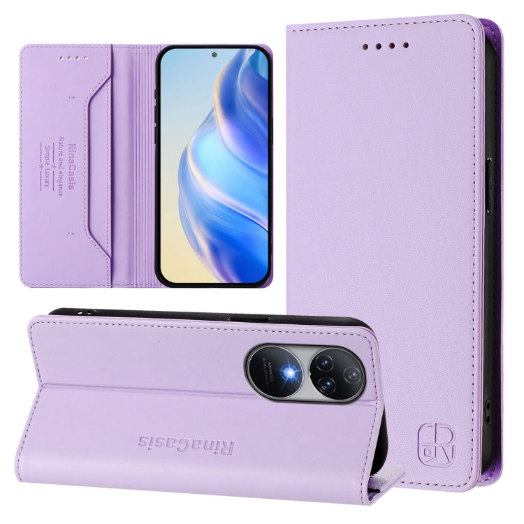 RC01 Dual-Folded Magnetic Suction RFID Leather Phone Case, For Oukitel C38, For Oukitel C35, For Oukitel C33