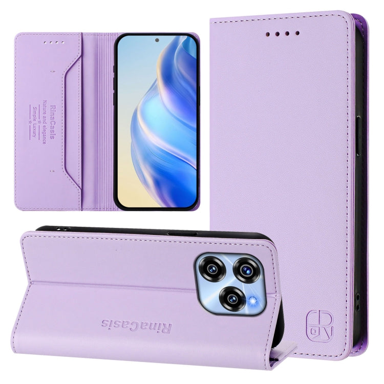 RC01 Dual-Folded Magnetic Suction RFID Leather Phone Case, For Oukitel C59 / C59 Pro, For Oukitel C57 / C57S / C57 Pro, For Oukitel C53, For Oukitel C50, For Oukitel C37, For Oukitel C51