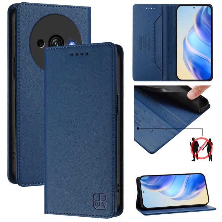 RC01 Dual-Folded Magnetic Suction RFID Leather Phone Case, For Oukitel C59 / C59 Pro, For Oukitel C57 / C57S / C57 Pro, For Oukitel C53, For Oukitel C50, For Oukitel C37, For Oukitel C51