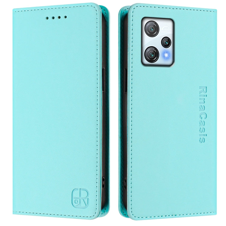RC01 Dual-Folded Magnetic Suction RFID Leather Phone Case, For Blackview A53