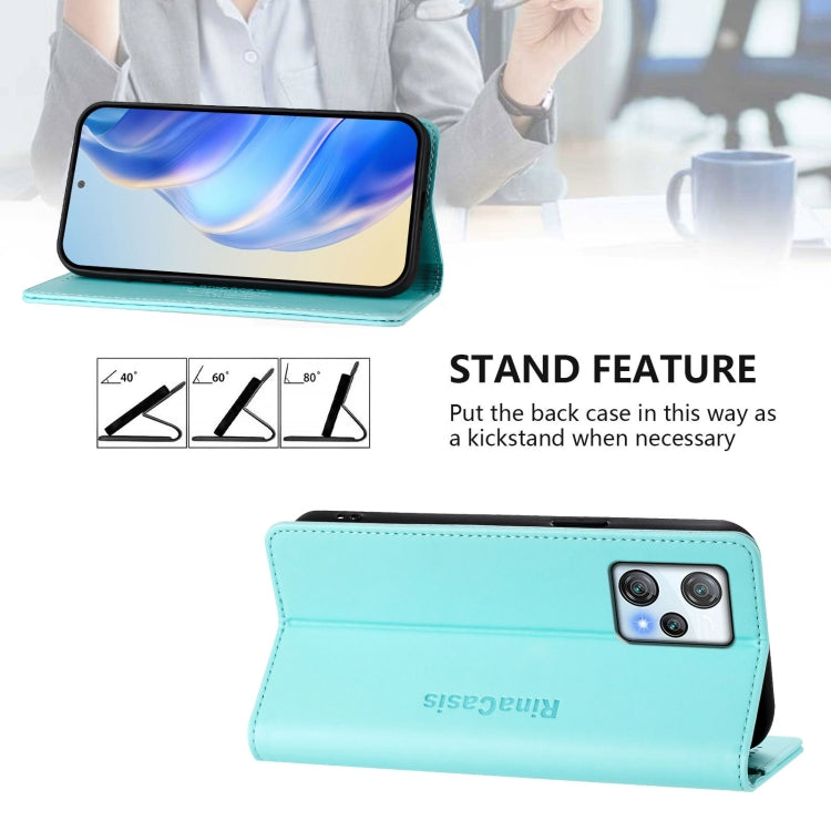 RC01 Dual-Folded Magnetic Suction RFID Leather Phone Case, For Blackview A53