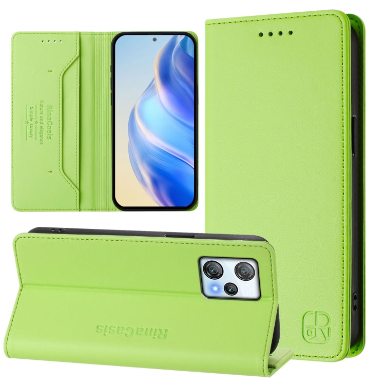 RC01 Dual-Folded Magnetic Suction RFID Leather Phone Case, For Blackview A53