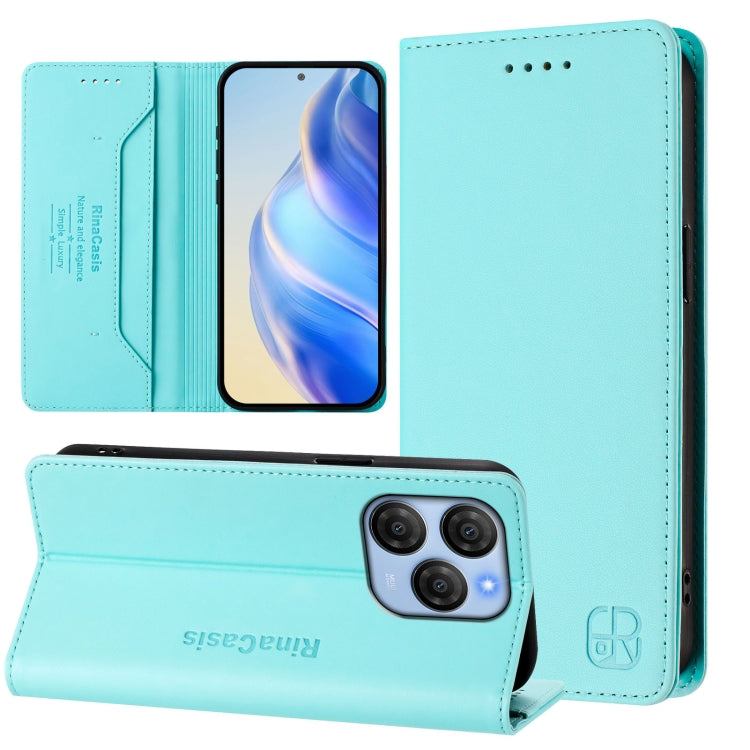 RC01 Dual-Folded Magnetic Suction RFID Leather Phone Case, For Blackview WAVE 7C, For Blackview WAVE 10, For Blackview Shark 6, For Blackview Oscal Tiger 13, For Blackview Shark 9, For Blackview Wave 8C