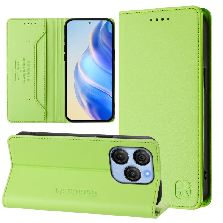 RC01 Dual-Folded Magnetic Suction RFID Leather Phone Case, For Blackview WAVE 7C, For Blackview WAVE 10, For Blackview Shark 6, For Blackview Oscal Tiger 13, For Blackview Shark 9, For Blackview Wave 8C