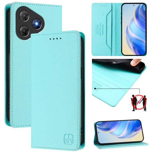 RC01 Dual-Folded Magnetic Suction RFID Leather Phone Case, For Blackview Oscal Flat 2 / 2C, For Blackview Oscal Modern 8 / Color 8, For Blackview Oscal Flat 1C, For Blackview Wave 6C, For Blackview Shark 8 / Oscal Tiger 12, For Blackview A52 / A52 Pro