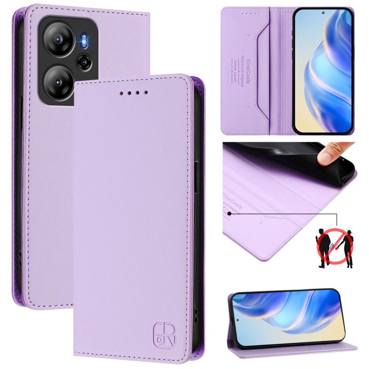 RC01 Dual-Folded Magnetic Suction RFID Leather Phone Case, For Blackview WAVE 7C, For Blackview WAVE 10, For Blackview Shark 6, For Blackview Oscal Tiger 13, For Blackview Shark 9, For Blackview Wave 8C