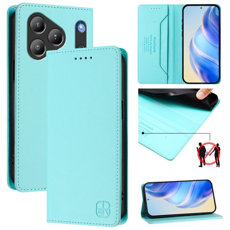 RC01 Dual-Folded Magnetic Suction RFID Leather Phone Case, For Blackview WAVE 7C, For Blackview WAVE 10, For Blackview Shark 6, For Blackview Oscal Tiger 13, For Blackview Shark 9, For Blackview Wave 8C