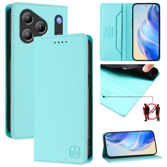 RC01 Dual-Folded Magnetic Suction RFID Leather Phone Case, For Blackview WAVE 7C, For Blackview WAVE 10, For Blackview Shark 6, For Blackview Oscal Tiger 13, For Blackview Shark 9, For Blackview Wave 8C