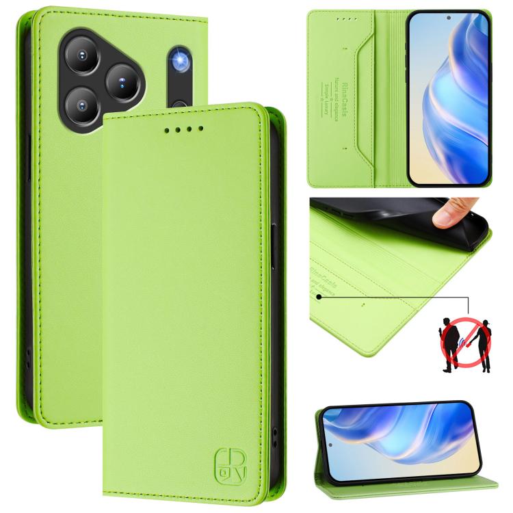 RC01 Dual-Folded Magnetic Suction RFID Leather Phone Case, For Blackview WAVE 7C, For Blackview WAVE 10, For Blackview Shark 6, For Blackview Oscal Tiger 13, For Blackview Shark 9, For Blackview Wave 8C