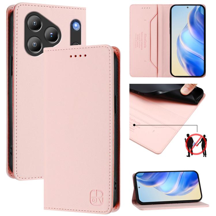 RC01 Dual-Folded Magnetic Suction RFID Leather Phone Case, For Blackview WAVE 7C, For Blackview WAVE 10, For Blackview Shark 6, For Blackview Oscal Tiger 13, For Blackview Shark 9, For Blackview Wave 8C