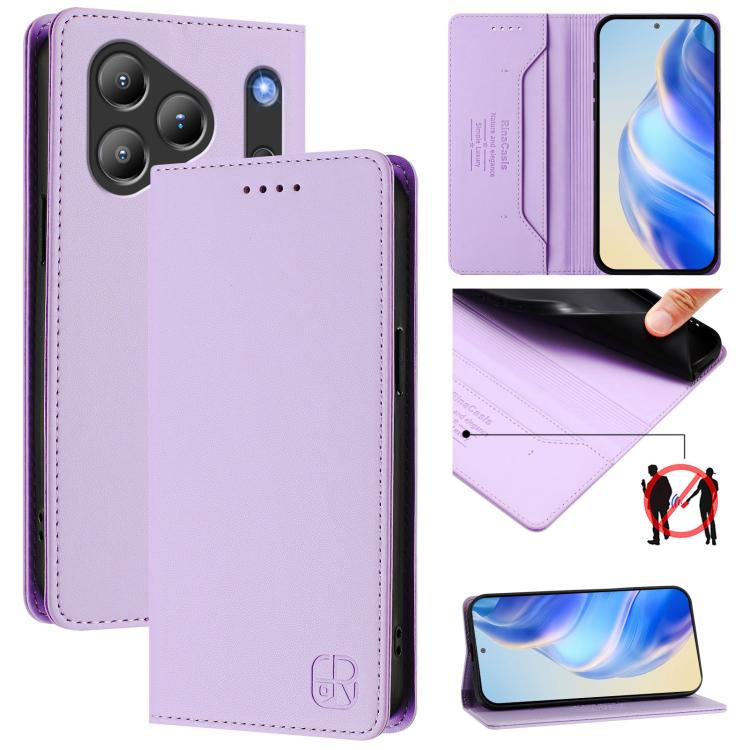 RC01 Dual-Folded Magnetic Suction RFID Leather Phone Case, For Blackview WAVE 7C, For Blackview WAVE 10, For Blackview Shark 6, For Blackview Oscal Tiger 13, For Blackview Shark 9, For Blackview Wave 8C