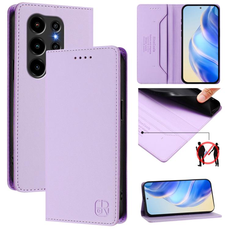 RC01 Dual-Folded Magnetic Suction RFID Leather Phone Case, For Blackview WAVE 7C, For Blackview WAVE 10, For Blackview Shark 6, For Blackview Oscal Tiger 13, For Blackview Shark 9, For Blackview Wave 8C
